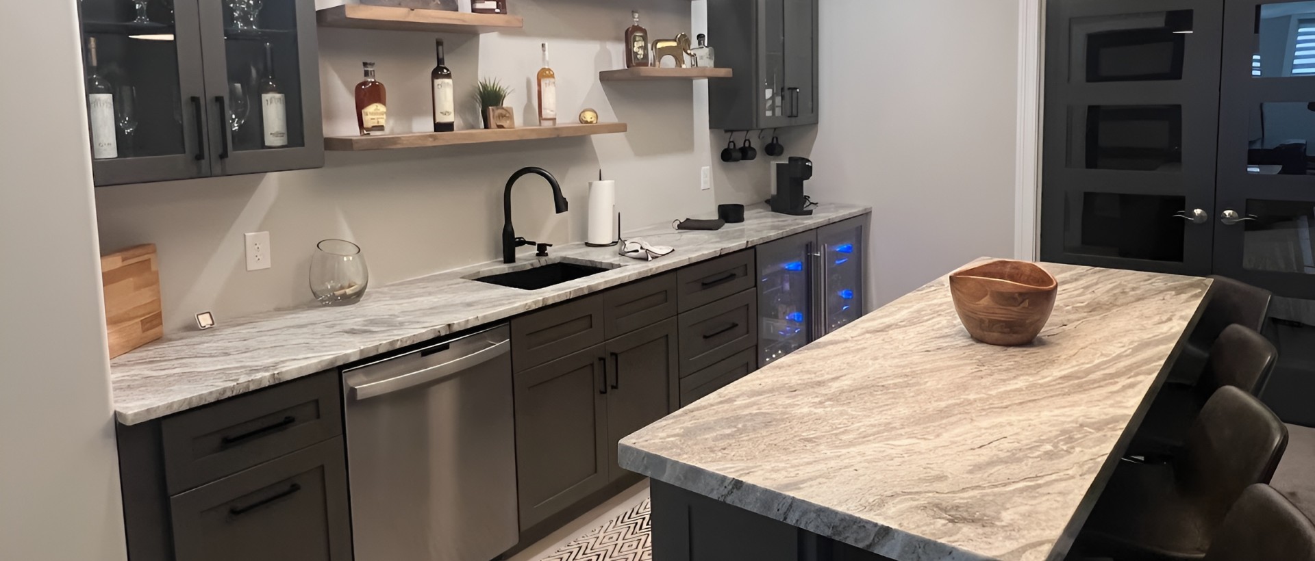 Completed custom home bar by MHL Renovations