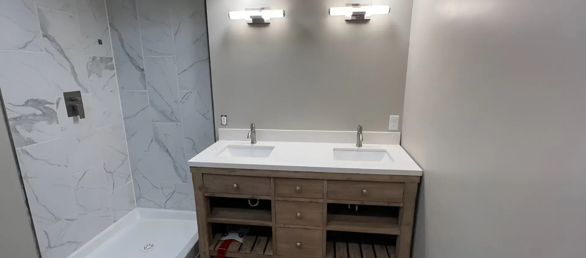 Completed bathroom renovation by MHL Renovations